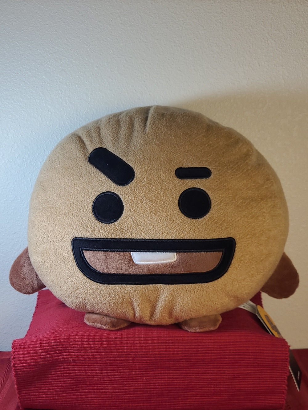 Official BT21 Shooky Face  Cushion 12" Aurora Plush NWT designed By SUGA, BTS